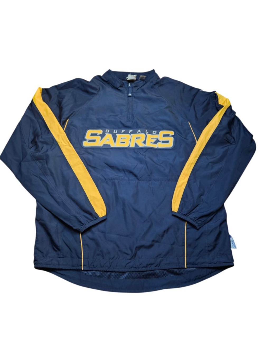Buffalo Sabres Majestic Medium Blue Yellow Pullover Windbreaker Jacket